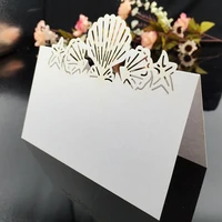 100pcs white laser cut paper place card wedding party escort table wine food guest seat name mark place cards favors decorations