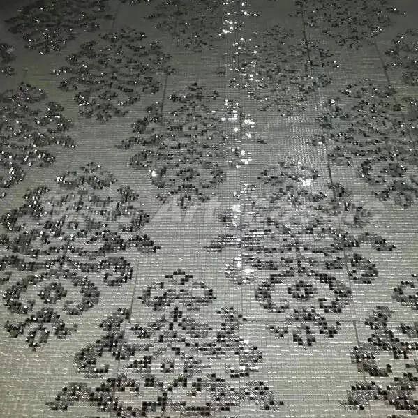 Художественная мозаика Mius] из чистого белого и серебристого стекла смешанных