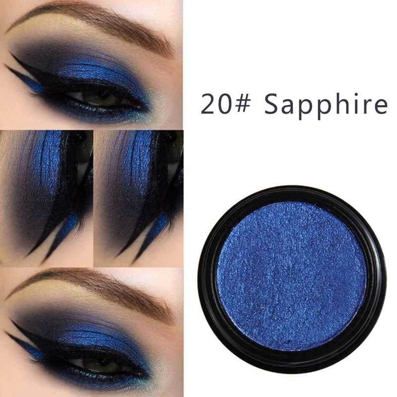 20 Sapphire PHOERA, натуральные матовые тени для век, палитра теней для век, пигмент, Шиммер, пудра, водостойкие дымчатые тени для век, макияж, TSLM2 - Цвет: 20 Sapphire