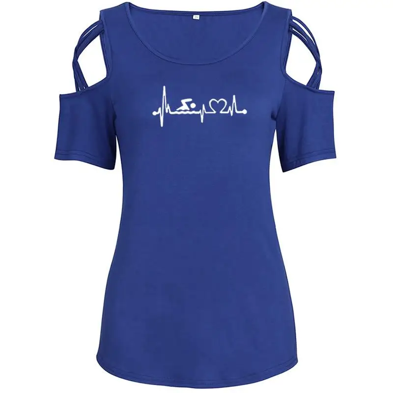 

2018 New Fashion Love Print Shirt Women T-Shirt Female Short Sleeve Off Shoulder Top O-neck Casual T Shirt for Woman