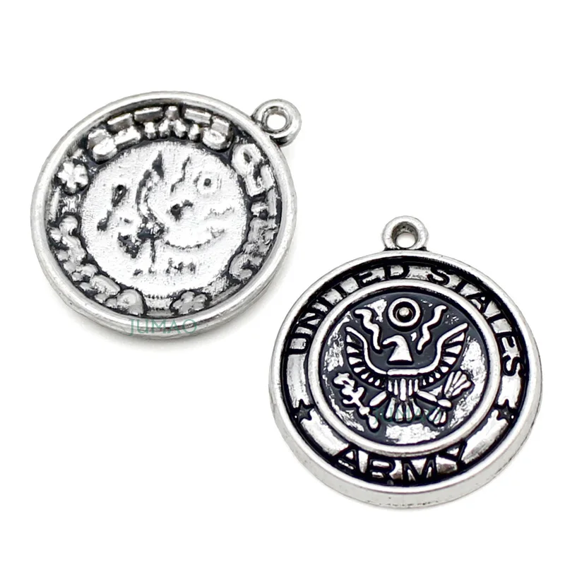 10 шт./лот подвески из античного серебра/бронзы армии США 23x20 мм|charm pendant|army charmsus army