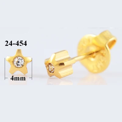 Gold BOG-Pair 20 г Хирургическая сталь полная луна звезда Сердечко с драгоценным камнем жемчужные сережки-гвоздики ушной хрящ ювелирные изделия для пирсинга - Окраска металла: Gold