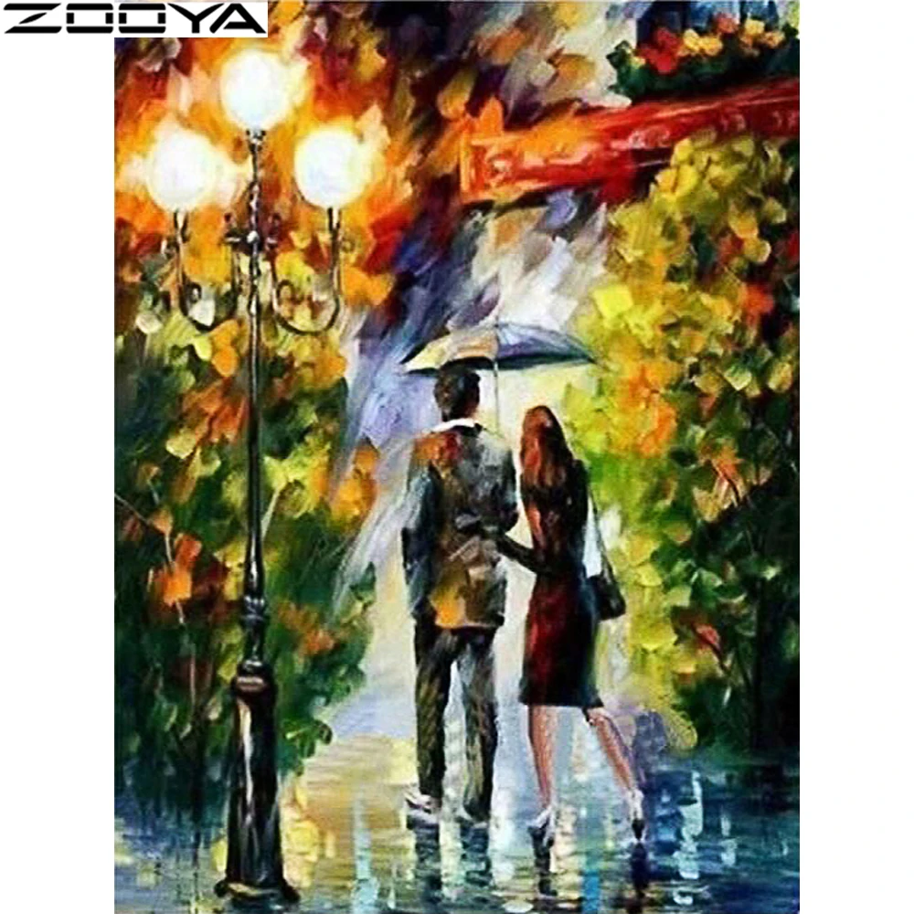 Zooya diamond Вышивка 5D поделки алмазов картина Уличные светильники пара алмаз