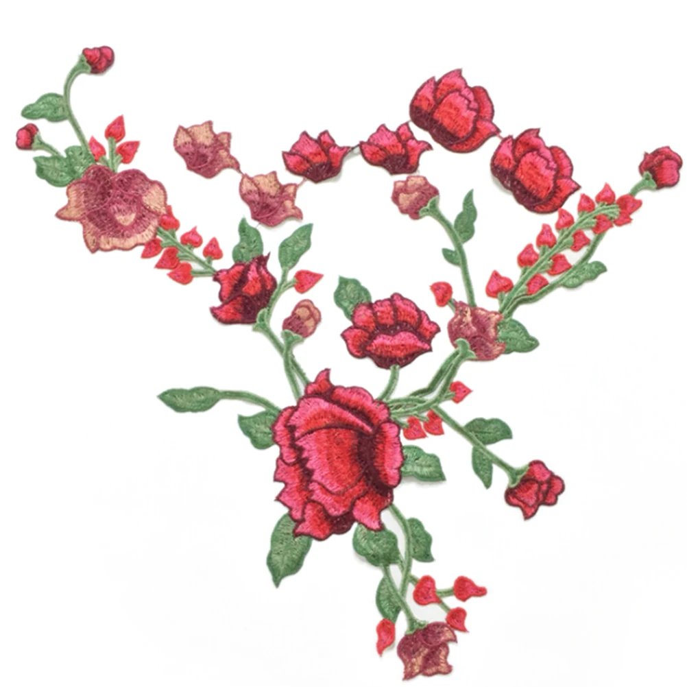 Вышивка в виде цветка розы нашивка Значки для одежды платья аксессуары сделай