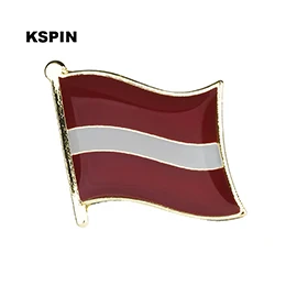 KS-0098 Флаг Латвии штырь отворотом штыря 10 шт. брошь 20 шт. на лот значки KS-0098 - Цвет: KS-0098