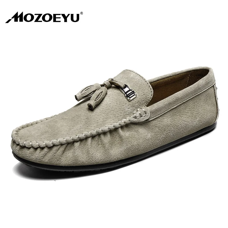 MOZOEYU Brand Fashion Spring Shoes Soft Moccasins Men Loafers High Quality Pig Suede Flats Leather Driving | Обувь