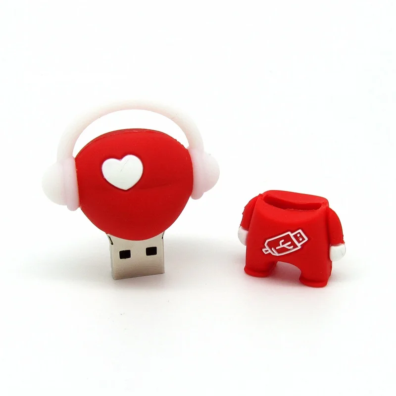 Флешка в виде красного сердца музыкального мальчика флэш накопитель