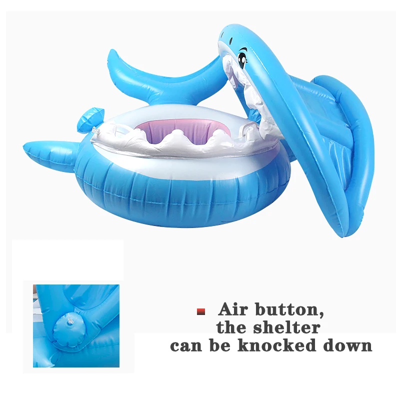Надувной круг с сиденьем для детей 0 3 лет кольцо плавания акулой детский утолщенный спасательный бассейн
