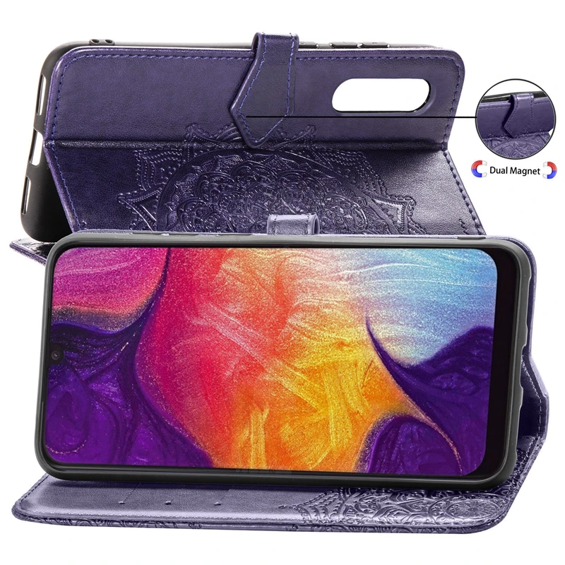 Кожаный флип-чехол для samsung Galaxy A6 плюс A8 плюс A9 A7 A3 A5 A10 A20 A30 A40 A50 A70 3D цветок кошелек Чехол