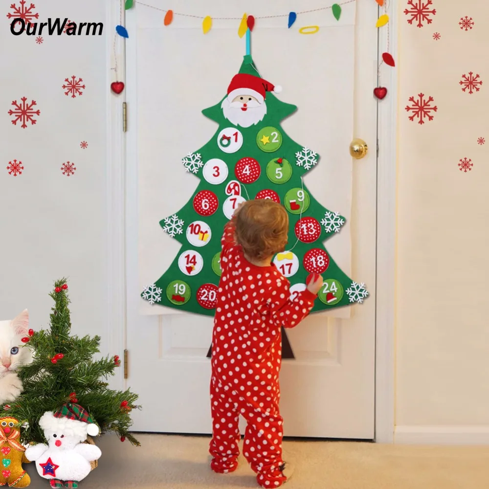 Календарь на рождественскую елку OurWarm новый год подарок фетровый календарь с