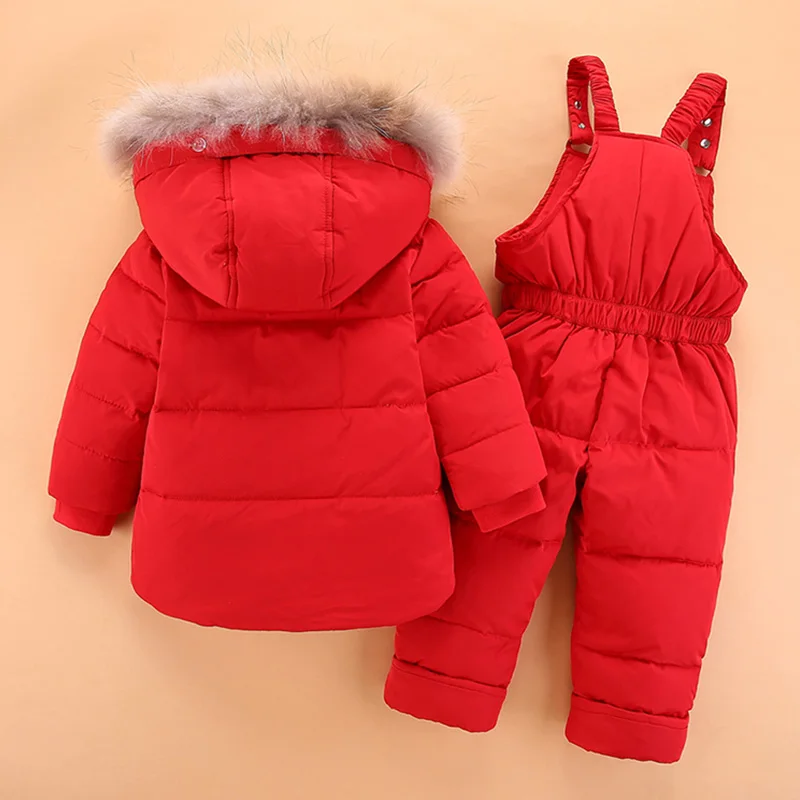 

Thick Warm Kids Outwear Clothes Snow Wear Winter Infant Snowsuit Down Baby Girls Clothing Sets 2Pcs Children Boys Ski Suits Z304