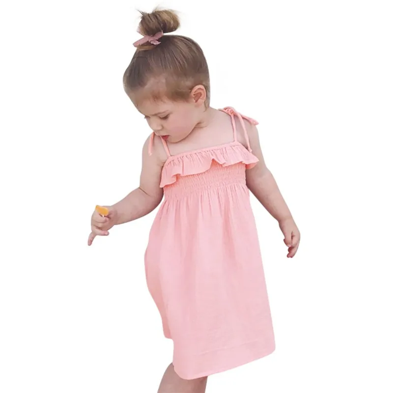 Летнее платье для маленьких девочек одежда мягкие платья принцессы без рукавов