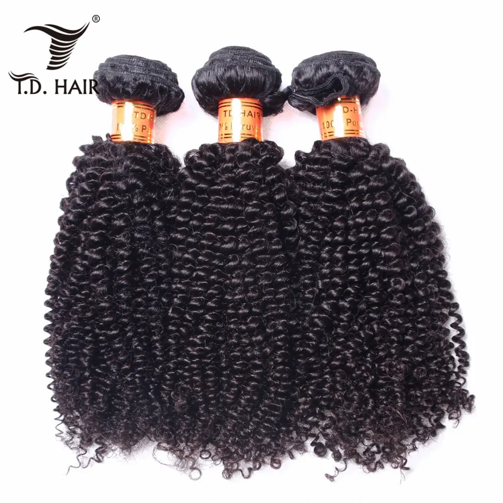 3 пучка с 4x4 синтетическое закрытие шнурка кудрявые бразильские Remy человеческие