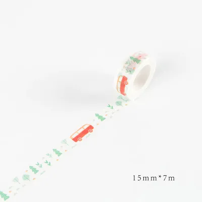 15 мм* 7 м, японская лента для ручного счета Васи, декоративная лента для скрапбукинга, планировщик, маскирующая лента, клейкая лента, этикетка, наклейка, канцелярские товары - Цвет: travel