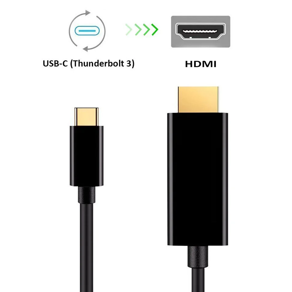 JKING 1 8 м USB C HDMI Тип Кабеля к конвертер Мужского 4 К 1080 P кабель для MacBook HDTV проектор
