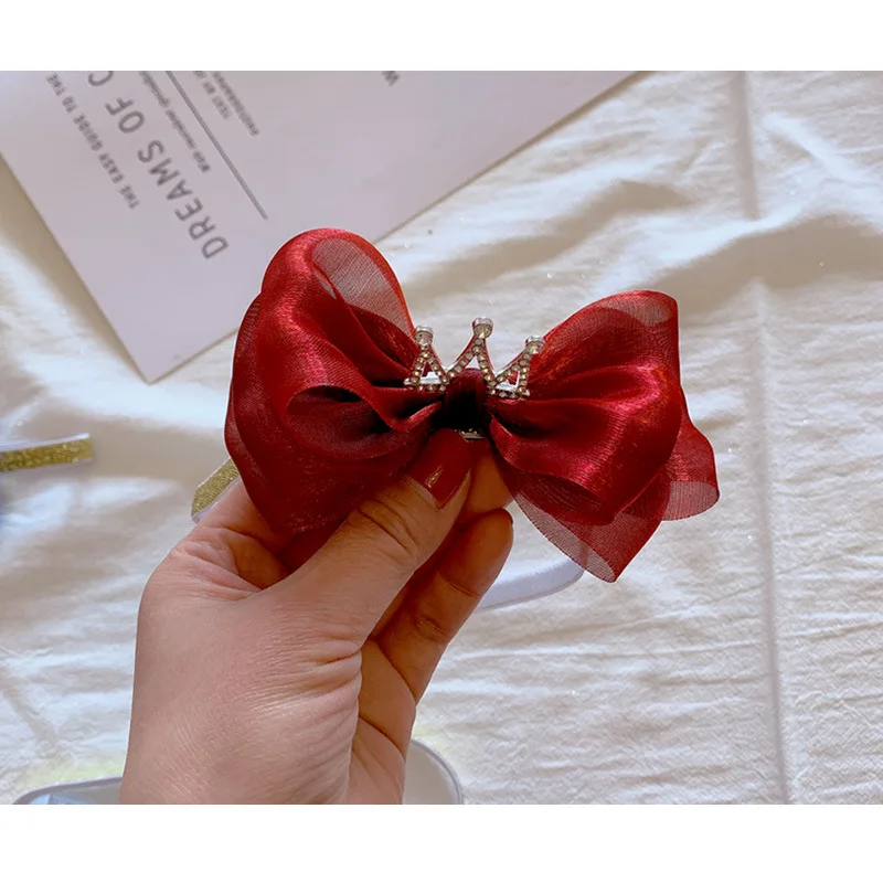Hair clip Повязка на голову для новорожденных, в виде короны; повязка для волос; зажим для кружевная эластичная резинка для волос, принцессы модный стиль Для детей аксессуары для волос - Цвет: Hair clip