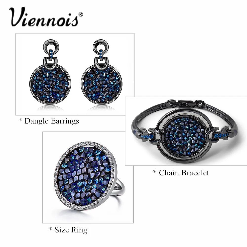 Viennois Gun длинное ожерелье с синим кристаллом ожерелье-чокер для женщин в Корейском