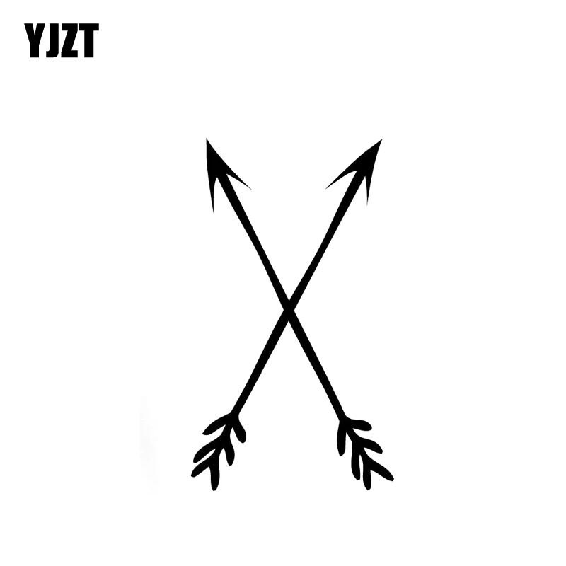 

YJZT 7CM*12.2CM Arrow Car Sticker Personality Vinyl Decal Black Silver C10-02193