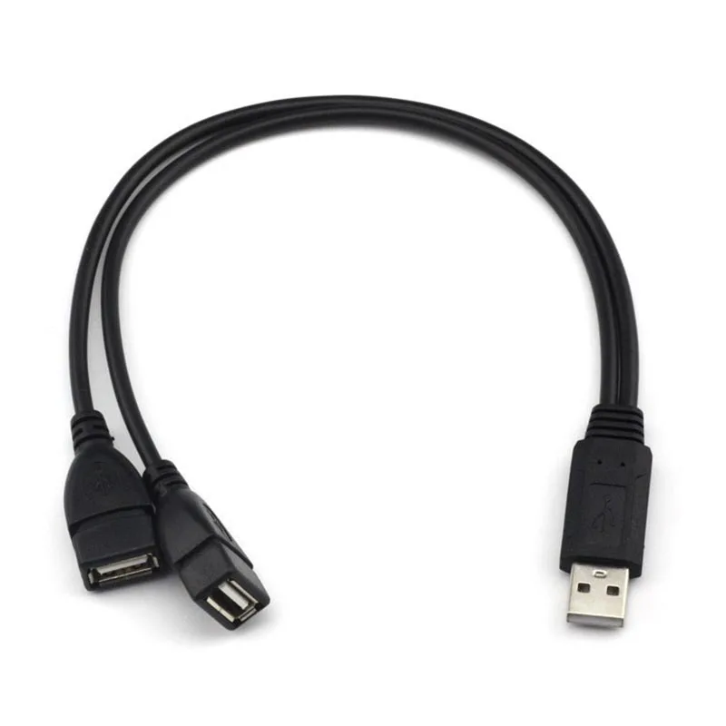 Горячая Распродажа Кабель адаптер USB 2 0 1 Male To Dual Female Jack Y Splitter прочный шнур