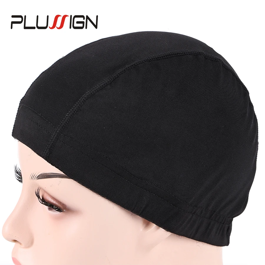 

Plussign Dome Mesh Wig Cap 2 Styles Black 52Cm-56Cm Comfortable Breathable Spandex Dome Cap With Elastic Band For Making Wigs