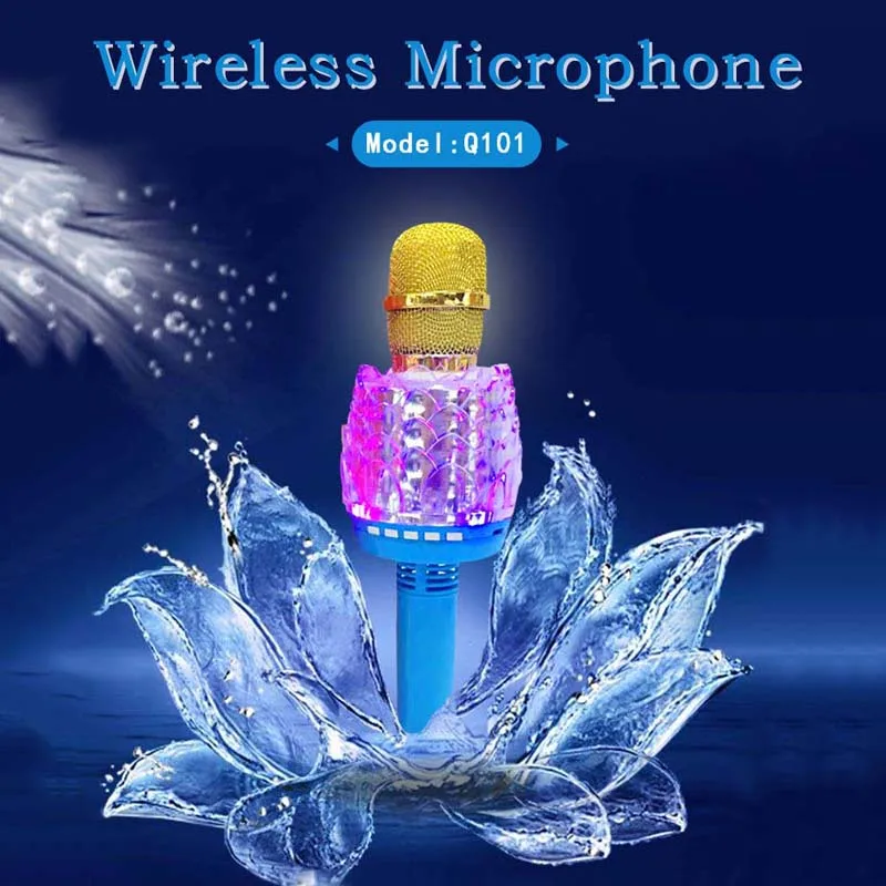 Q101 профессиональный Bluetooth беспроводной портативный микрофон динамик для караоке домашний KTV плеер с сильным качеством звука