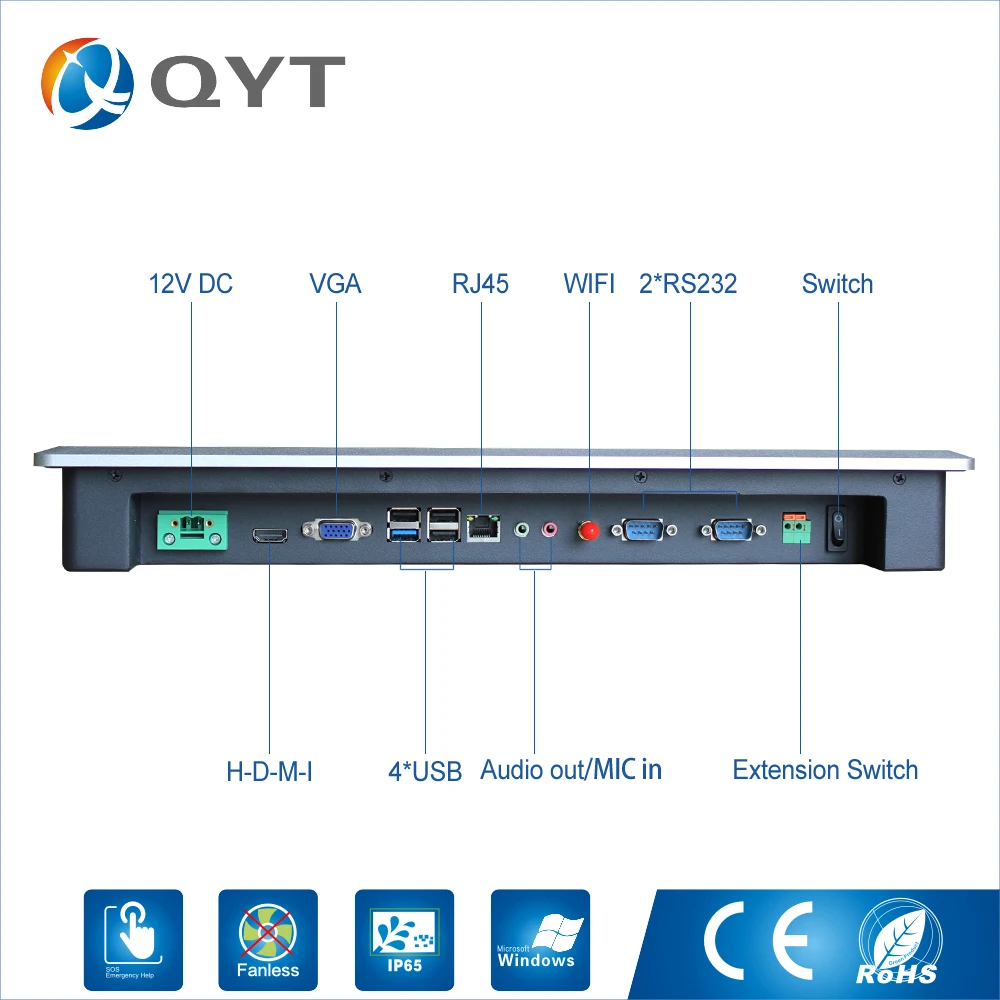 

15.6" Industrial Capacitive Touch Screen Panel PC Qual-core i5 7200U 2.5GHz 4G RAM 32G SSD windows 10/7/8 VGA/LAN/USB