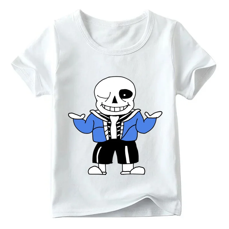 Коллекция года, детская забавная Футболка Skull Brother Undertale Sans летние топы для маленьких мальчиков и девочек, футболки детская одежда с героями мультфильмов HKP2405
