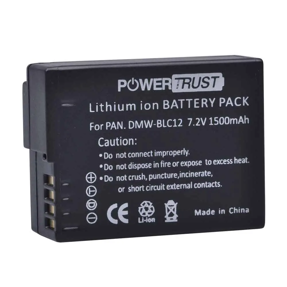 1Battery PowerTrust DMW-BLC12 DMW-BLC12E батарея+ ЖК USB двойной зарядное устройство для Panasonic Lumix DMC-FZ200, FZ300, FZ1000, FZ2500, G5, G6, G7, GX8 - Цвет: 1Battery