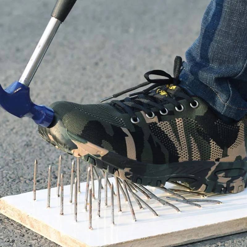 Мужские защитные рабочие ботинки модные камуфляжные дышащие сетчатые армейские