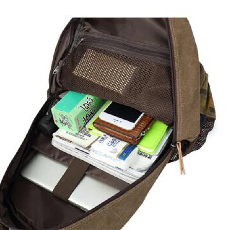 

Canvas Backpack with USB Charging Port for Men Women, Lightweight Anti-Theft Travel Daypack College Student Rucksack Backpack