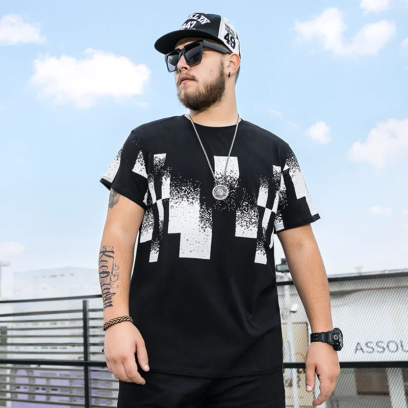 2019 Новая модная футболка мужская большая и высокая хип хоп Мужская XL 4XL 5XL 6XL Плюс