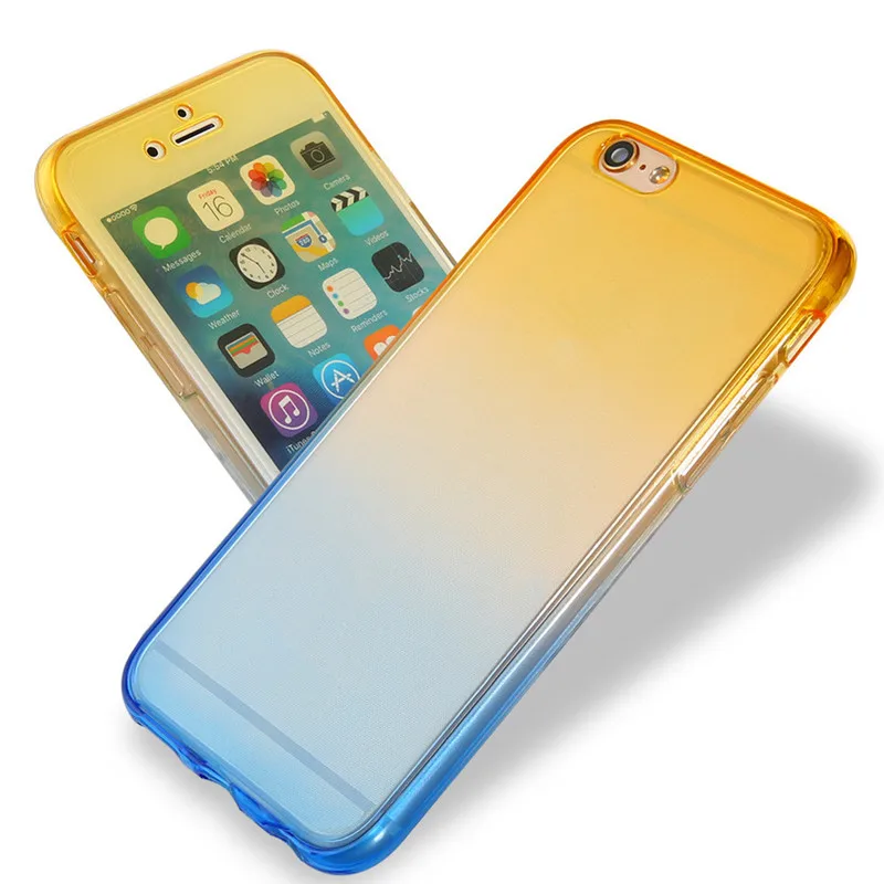 Мягкий прозрачный ТПУ силиконовый чехол с градиентом на 360 градусов для iPhone 5 5S SE 6