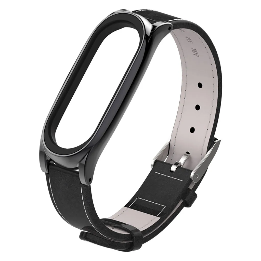 Металлический ремешок для наручных часов Xiaomi Mi Band 4 деловой кожаный смарт браслет