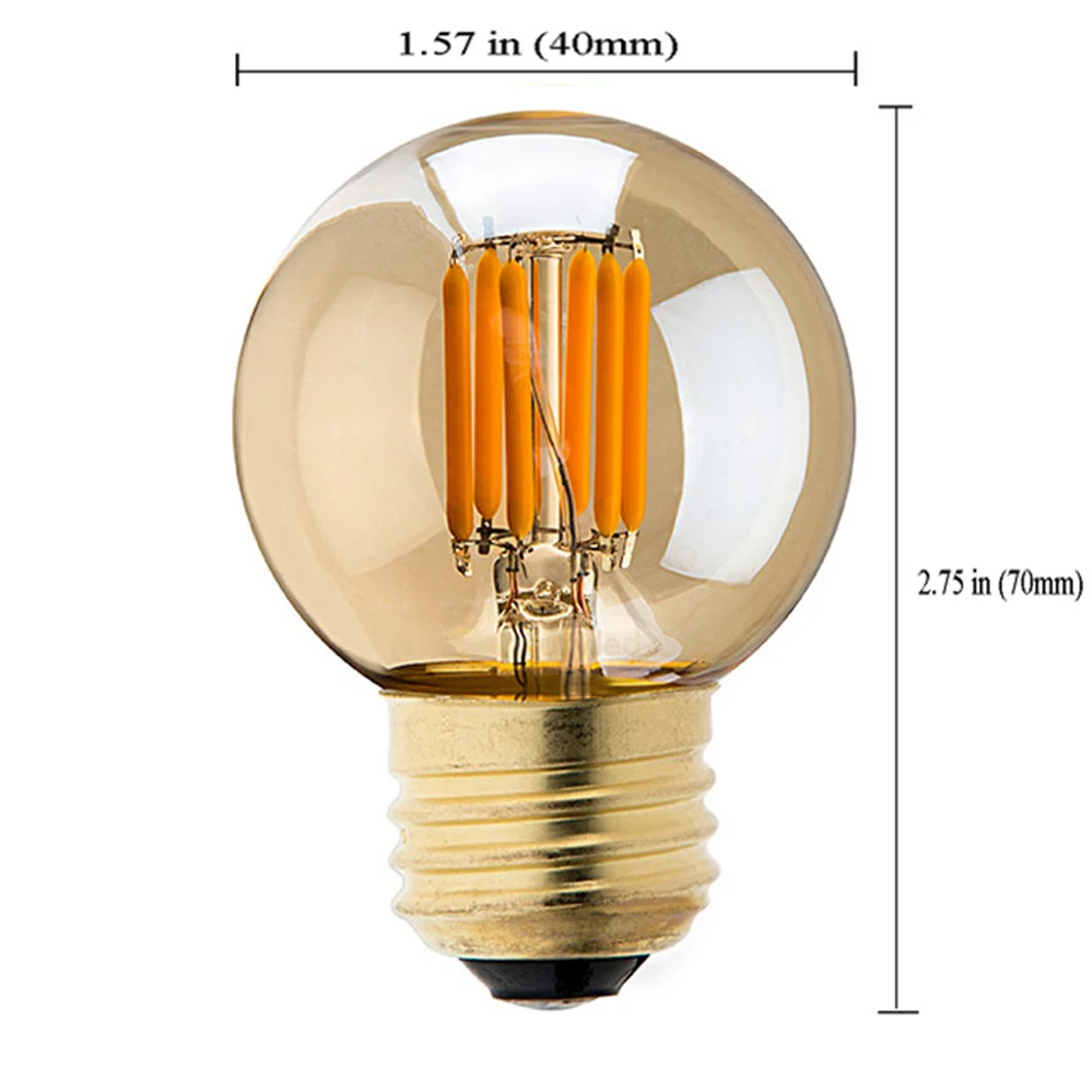 Светодиодная лампа Grensk Edison G40 с регулируемой яркостью 3 Вт светодиодная