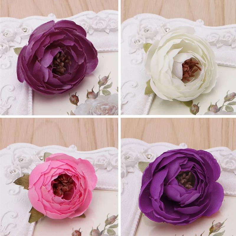 10 шт. искусственный цветок голова камелии свадебная заколка для волос