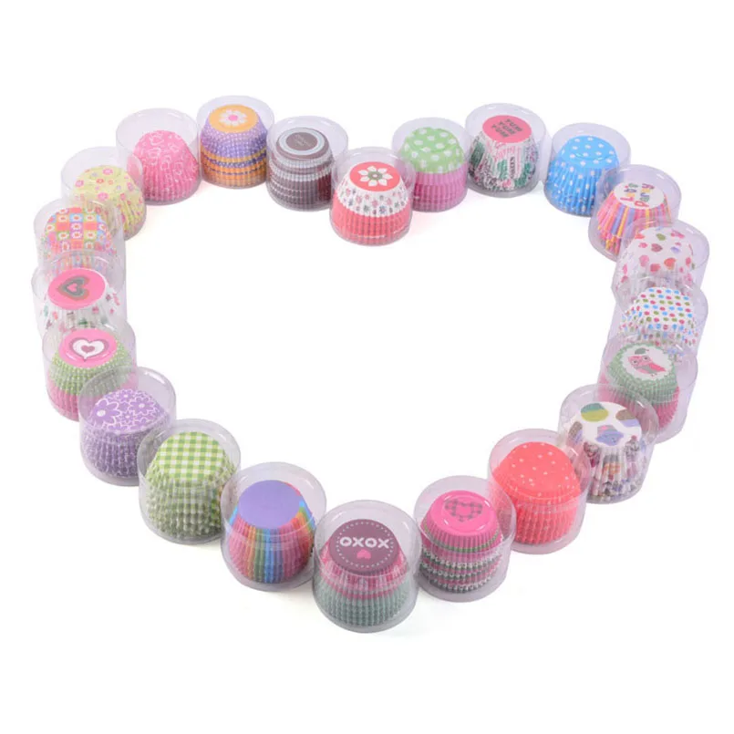 100 шт/лот смазка бумажная формочка Чашка случайный торт из гофрированного