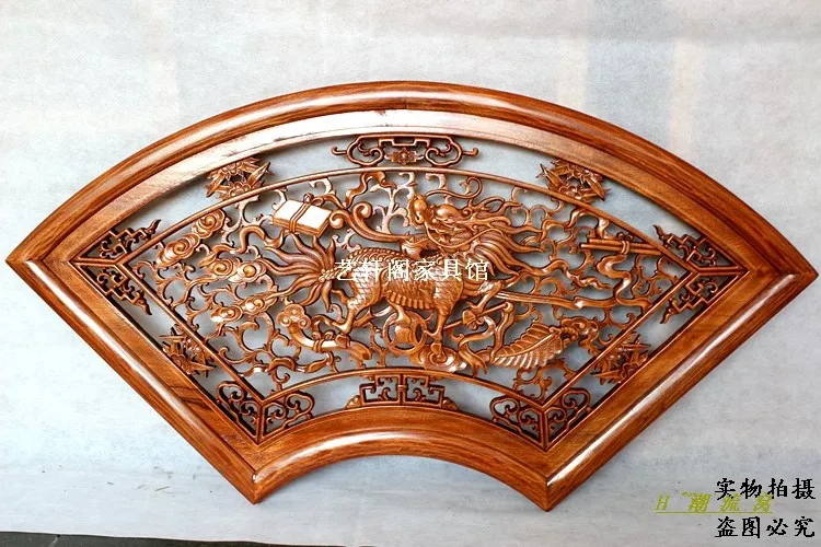 Двери и окна Dongyang для резьбы по дереву, перегородка, подвеска внутри китайского антикварного веера из камфоры, кулон kylin Xianbao