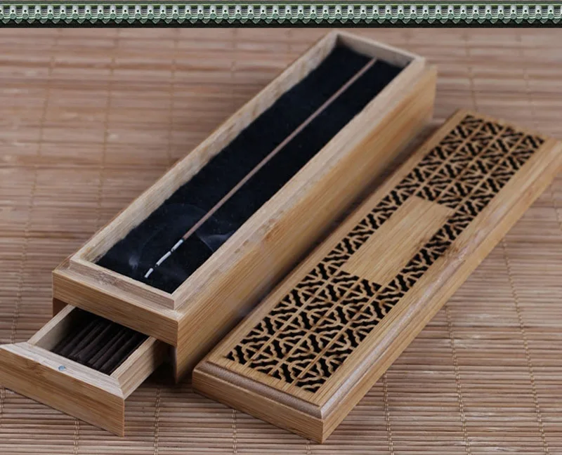 Бамбуковая курильница подставка для ароматических палочек с ящиком Joss-stick Box полый ароматерапия Zen лежа курильница для дома и офиса Чайный домик