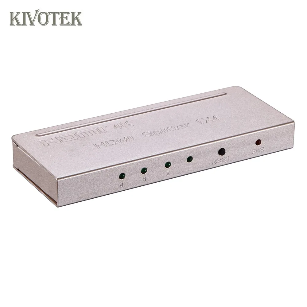 Kivotek 1x4 HDMI Splitter 1 в 4 до порта splitter поддерживает К Разрешение и 3D DTS HD/Dolby TrueHD/DTS/Dolby