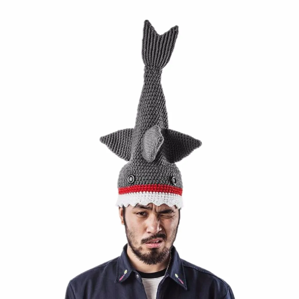 Кубическая Акула Модель игрушка кукла животное комплект вязаная шапка + шарф