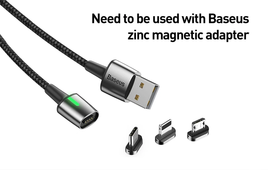 Baseus Магнитный кабель Micro USB для быстрой зарядки iPhone samsung, Магнитный адаптер для зарядного устройства usb type C, кабели для мобильных телефонов