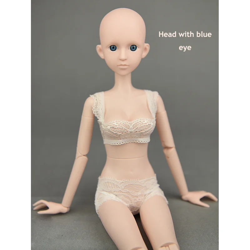 Head with Blue Eye 1 шт. 45 см Обнаженная 1/4 BJD кукла Синьи с 3D реальными глазами Оригинальная кукла тела двойной коленный шарнир DIY куклы игрушки для девочек Подарки - Цвет: Head with Blue Eye
