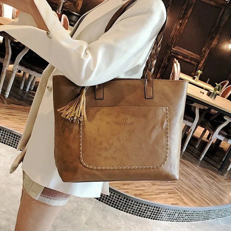 Женская сумка тоут из кожи с ручками и плечевым ремнём|Сумки ручками| |