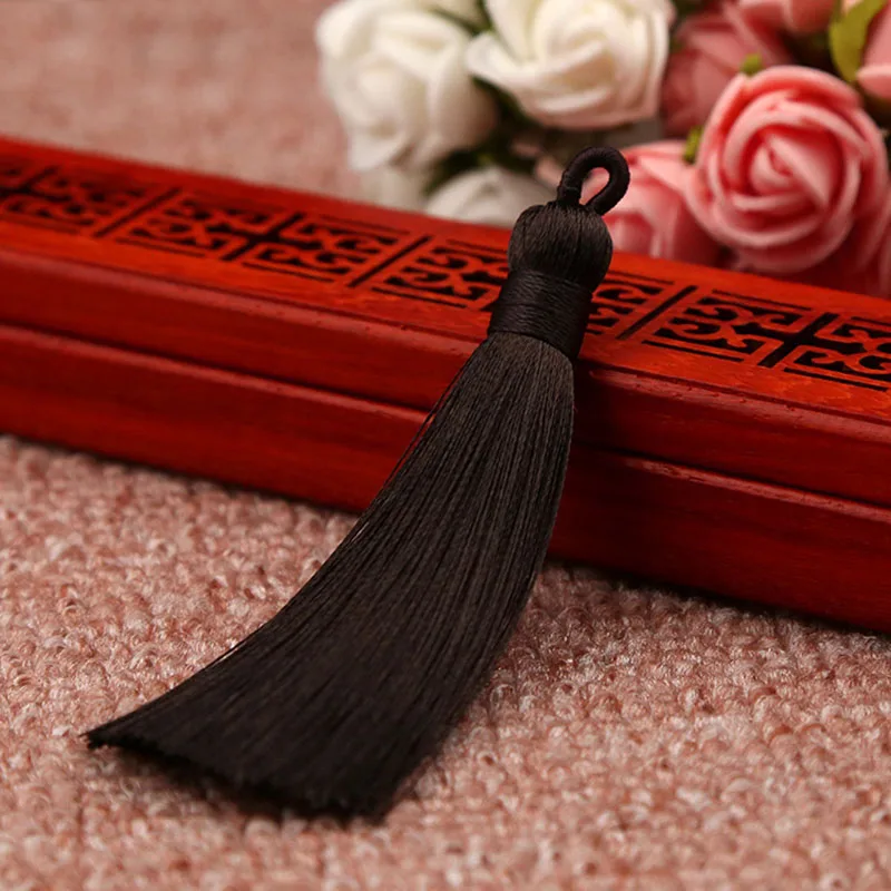 Dark brown Горячая 1 шт. Закладка с кисточкой ручной работы для закладки длинные шелковые кисточки DIY 8 см Высокое качество ремесла Вышивка бисером бахрома отделка - Цвет: Dark brown