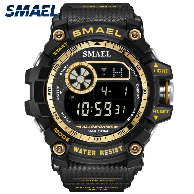 SMAEL 8010 наружные спортивные цифровые мужские наручные часы с большим циферблатом