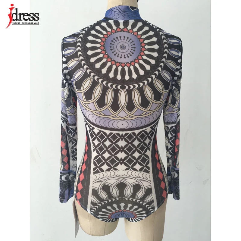 Сексуальные Клубные комбинезоны IDress женский комбинезон с принтом осенне-зимнее