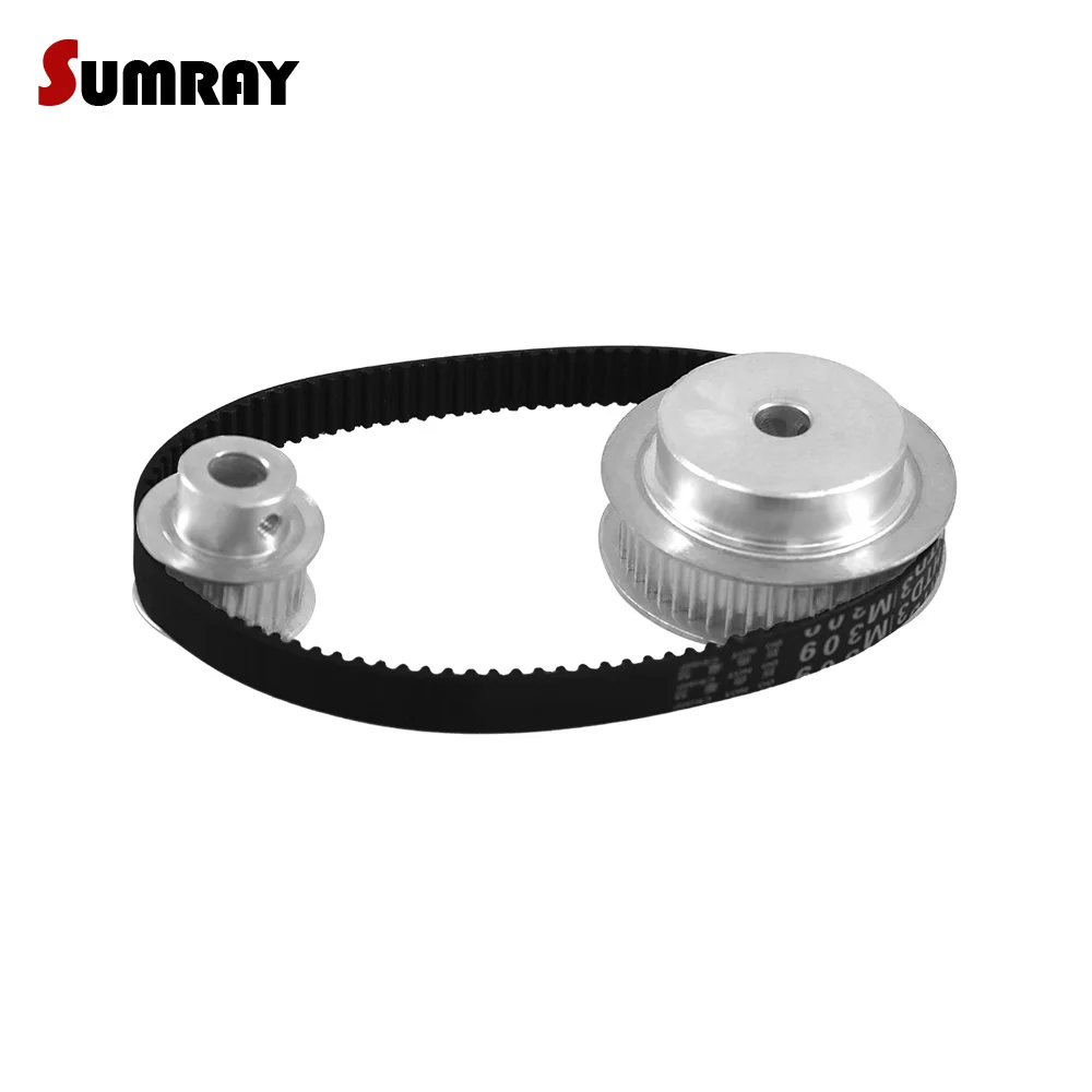 

HTD3M Timing Pulley Belt Kit Reduction 1:2 3M 25T 50T Toothed Pulley Wheel Set HTD3M-312 Rubber Drive Belt for Laser Machine