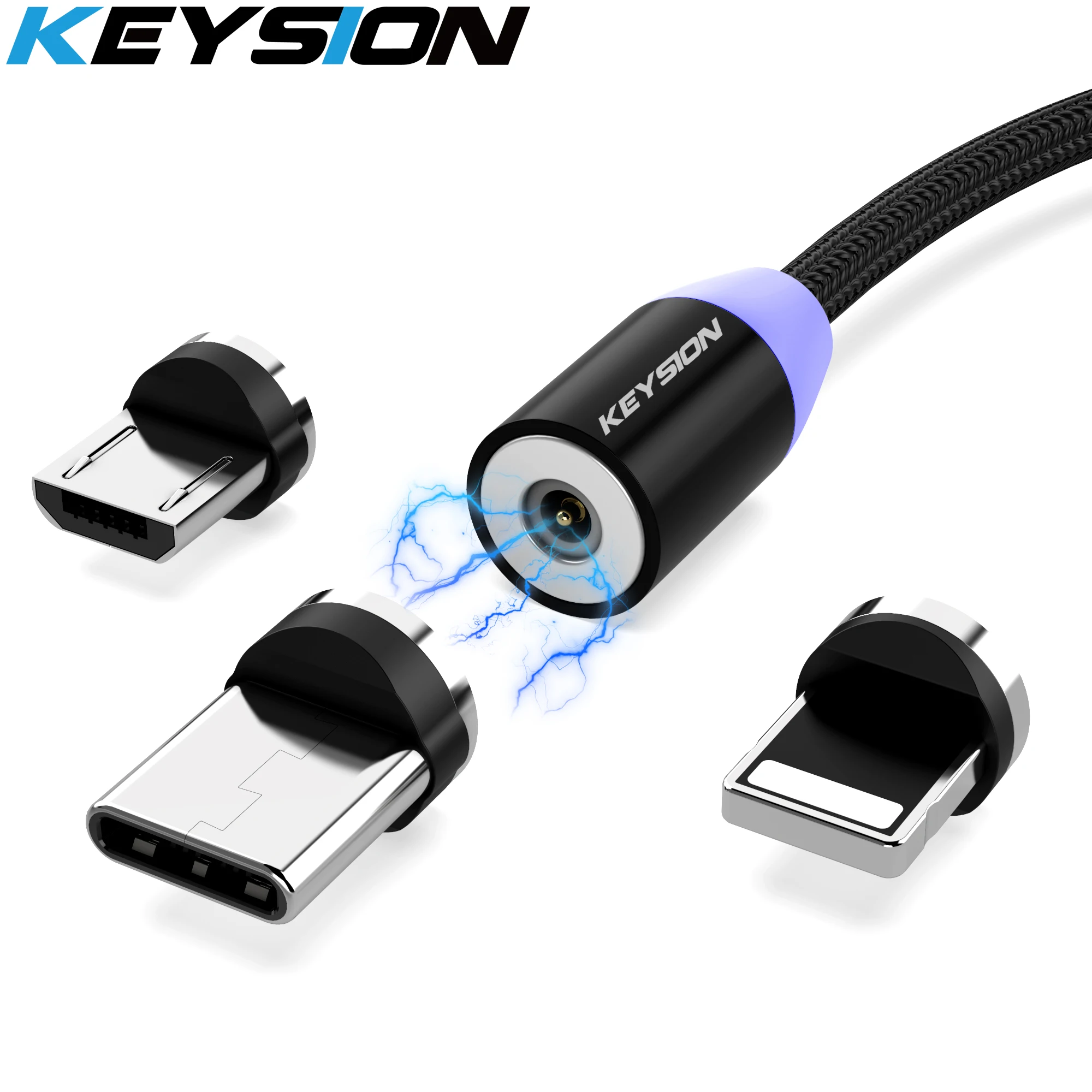 KEYSION Магнитный Micro USB Type C кабель для Samsung S10 A50 redmi k20 зарядный телефона Lightning iPhone XR