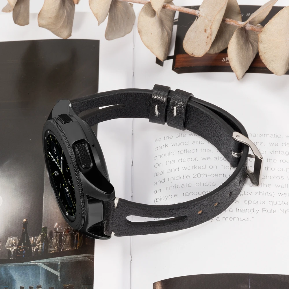 Кожаный ремешок для samsung Galaxy Watch 42 мм 46 мм, ремешок из натуральной кожи, сменный Браслет для Galaxy Watch Active Galaxy