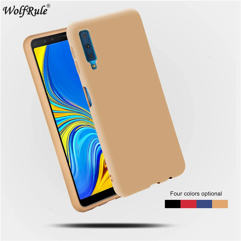 Чехол для Samsung Galaxy A7 2018 мягкий жидкий силиконовый чехол из ТПУ и микрофибры CaseA750